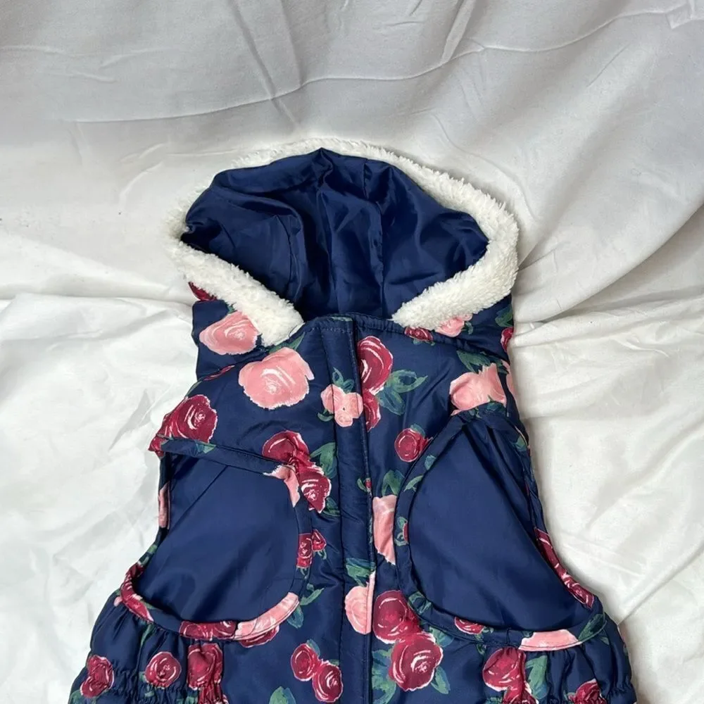 Pup Crew Floral‎ Puffer Hooded Jacket. Size Large.